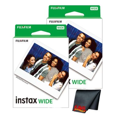 Fujifilm instax Wide Instant Film (40 Photo Exposures) Bundle with Diginerds Microfiber Cleaning Cloth