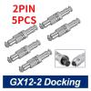 BHUPWZE 5pcs GX12 Cable Butt Joint Connector Push Pull Circular Plug 2pin3pin4pin5pin6pin 5A 125v Male-Female Butt Aviation Connectors(2 pin5pcs) view 2