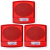 ELFHSR-CO Pack of 3 Low Frequency Sounder Strobes, Red; CO Lettering; Clear Lens; Built-in Level Adjustment and Snap-on Grille Cover; Indoor; Wall Mounting; 110/177 cd; 24V; Mounting Plate view 1