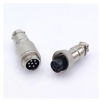 BHUPWZE GX12 Aviation Butt-Joint Connector Female Plug 2pin3pin4pin Male Plug Push-Pull 5/6/7pin Cable Butt Joint Connector(7 pin male5pcs)