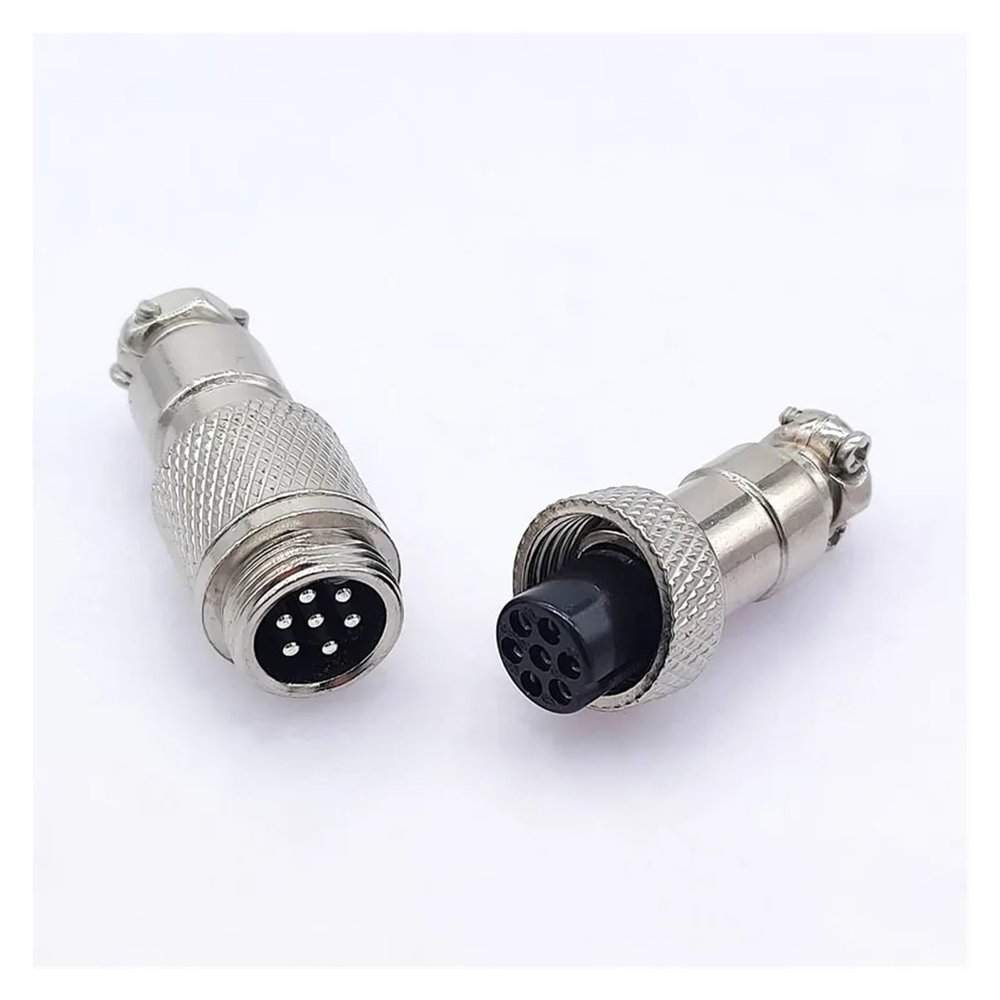 BHUPWZE GX12 Aviation Butt-Joint Connector Female Plug 2pin3pin4pin Male Plug Push-Pull 5/6/7pin Cable Butt Joint Connector(7 pin male5pcs)