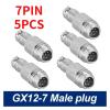 BHUPWZE GX12 Aviation Butt-Joint Connector Female Plug 2pin3pin4pin Male Plug Push-Pull 5/6/7pin Cable Butt Joint Connector(7 pin male5pcs) view 2