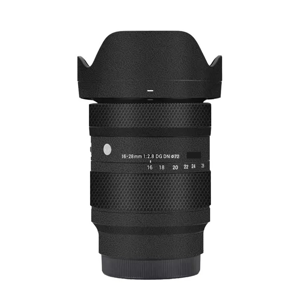 Lens Skin Vinyl Wrap Film for Sigma 16-28mm F2.8 DG DN Fit for Sony Mount Camera Protective Sticker Protector Coat Photography Accessories 1:2.8 16-28 2.8(Leather Black)