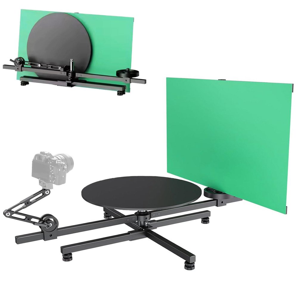 Professional Photography Turntable, Rotating Camera Platform, 360 Degree Panoramic Rotating Shooting Platform, Rotating Camera Slider, Multi-Angle Adjustable, for Product Photography