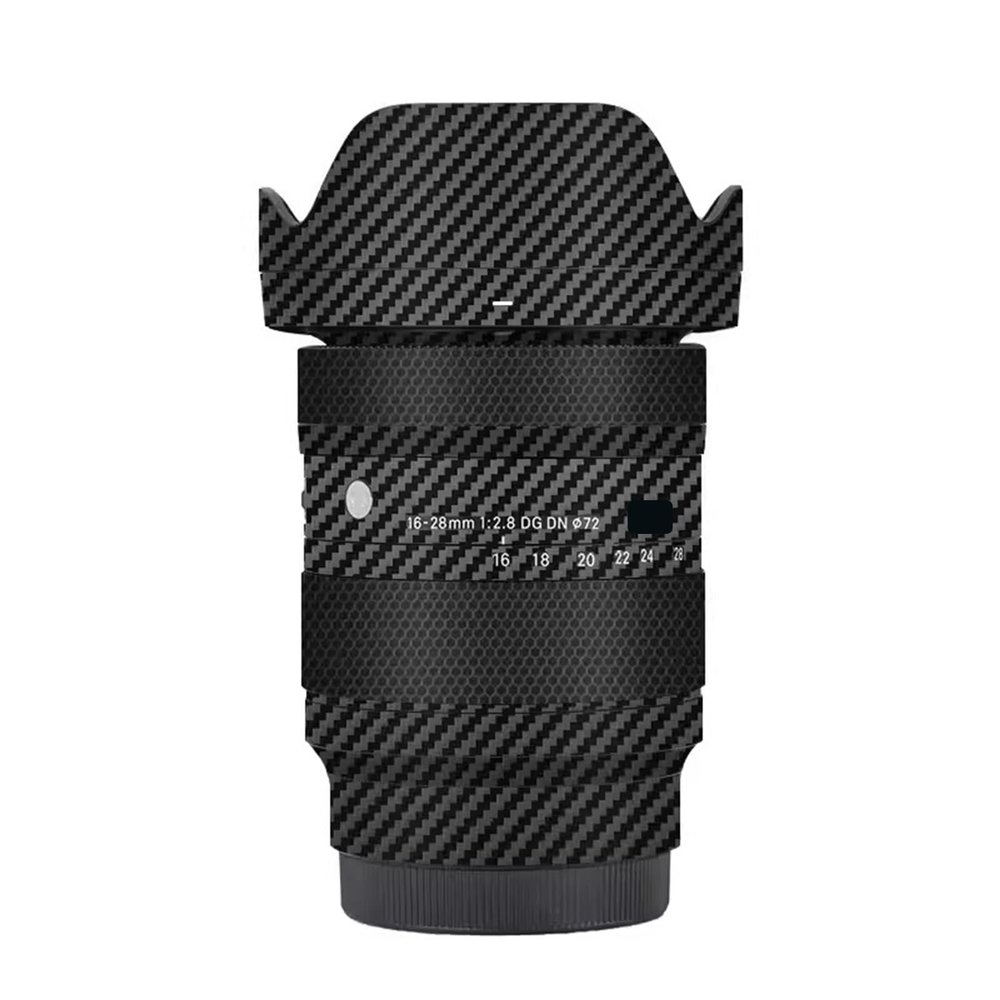 Lens Skin Vinyl Wrap Film for Sigma 16-28mm F2.8 DG DN Fit for Sony Mount Camera Protective Sticker Protector Coat Photography Accessories 1:2.8 16-28 2.8(Carbon Fiber Black)