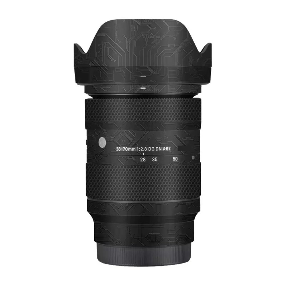 Camerea Lens Skin Anti-Scratch Sticker for Sigma 28-70mm F2.8 DG DN Fit for Sony E Mount Camerea Coat Vinly Protective Film Body Protector Decals Cover 1:2.8 28-70 2.8(Circuit Black)