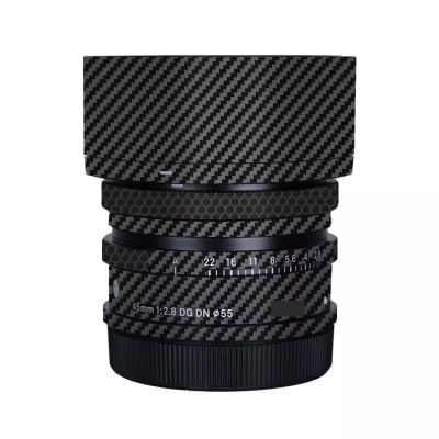 Anti-Scratch Camera Lens Sticker for Sigma 45mm F2.8 DG DN Fit for Sony Mount Camera Coat Wrap Protective Film Body Protector Skin Cover 1:2.8 45 2.8(Carbon Fiber Black)