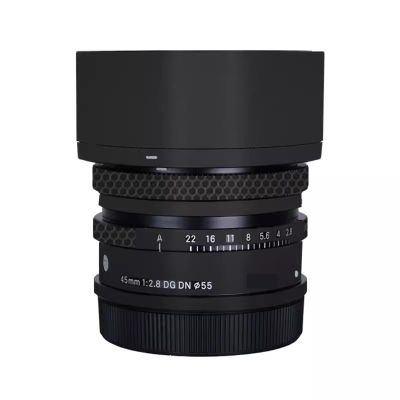 Anti-Scratch Camera Lens Sticker for Sigma 45mm F2.8 DG DN Fit for Sony Mount Camera Coat Wrap Protective Film Body Protector Skin Cover 1:2.8 45 2.8(Matte Black)