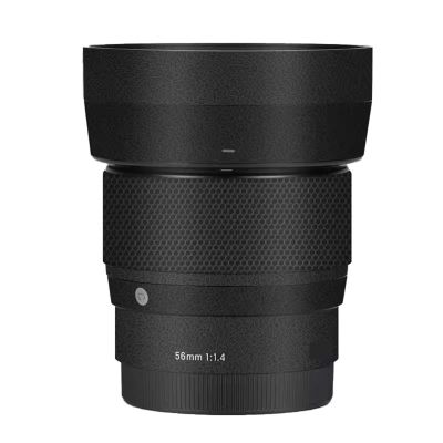 Camera Lens Protector Coat Protective Film Body Vinly Wrap Skin Premium Sticker for Sigma 56mm F1.4 DG DN Fit for Sony E Mount for Canon EFM Mount(Leather Black)