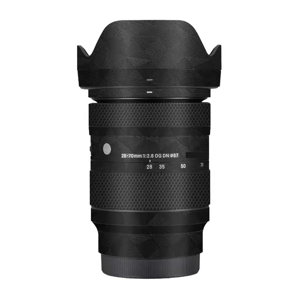 Camerea Lens Skin Anti-Scratch Sticker for Sigma 28-70mm F2.8 DG DN Fit for Sony E Mount Camerea Coat Vinly Protective Film Body Protector Decals Cover 1:2.8 28-70 2.8(Triangle Black)