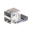 1Pcs 9-pin Motherboard to Dual USB 2.0 Connector Black Motherboard to 2 Ports USB 2.0 A Female Internal Header Adapter New for Arrival 2025 High for Quality view 1