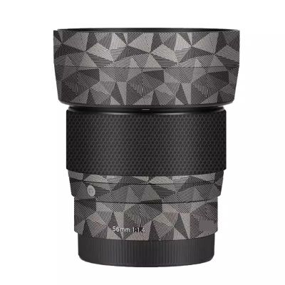 Camera Lens Protector Coat Protective Film Body Vinly Wrap Skin Premium Sticker for Sigma 56mm F1.4 DG DN Fit for Sony E Mount for Canon EFM Mount(Triangle Titanium)