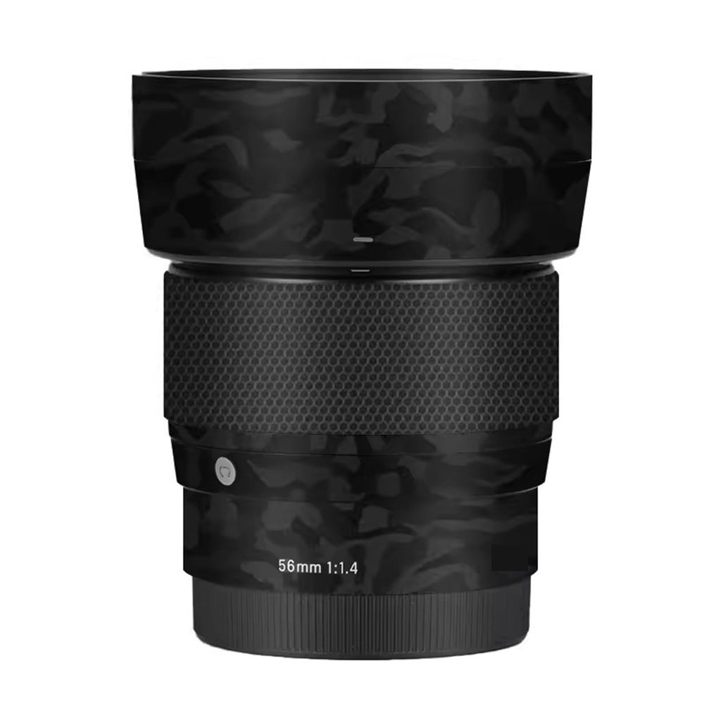 Camera Lens Protector Coat Protective Film Body Vinly Wrap Skin Premium Sticker for Sigma 56mm F1.4 DG DN Fit for Sony E Mount for Canon EFM Mount(Shadow Camo Black)