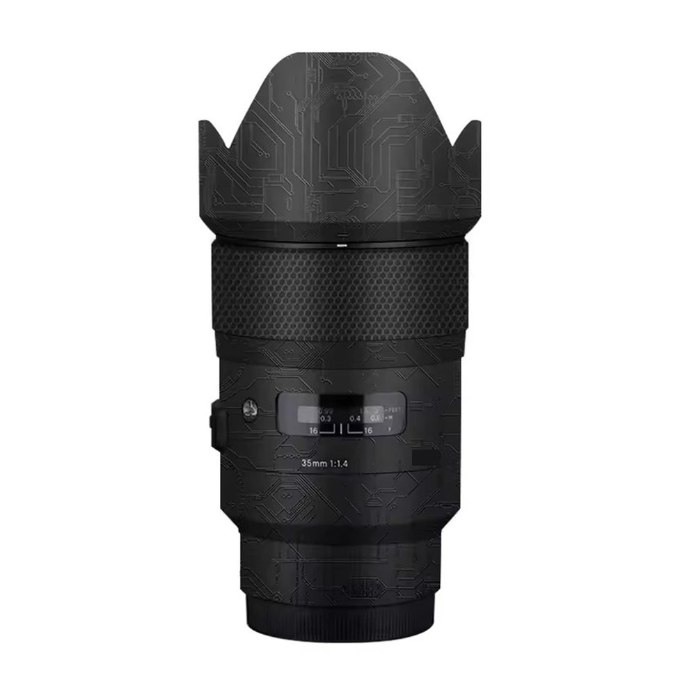 35 1.4 Camera Lens Skin Sony Coat Wrap Protective Film Body Decal Anti-Scratch Sticker Accessories for Sigma 35mm F1.4 DG HSM Art Fit for Sony Mount Camera 1:1.4(Circuit Black)