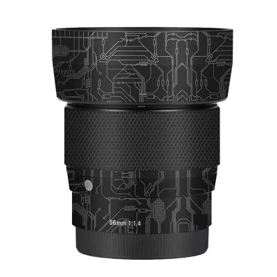 Camera Lens Protector Coat Protective Film Body Vinly Wrap Skin Premium Sticker for Sigma 56mm F1.4 DG DN Fit for Sony E Mount for Canon EFM Mount(Circuit Titanium)