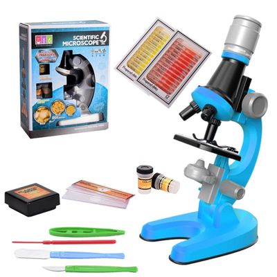 Lab Microscope Accessories Children Biological Microscope Kit 100X-400X-1200X(24 Slides)