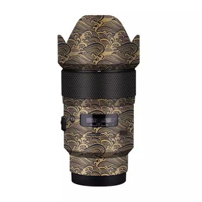 35 1.4 Camera Lens Skin Sony Coat Wrap Protective Film Body Decal Anti-Scratch Sticker Accessories for Sigma 35mm F1.4 DG HSM Art Fit for Sony Mount Camera 1:1.4(Wave Gold)