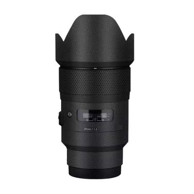 35 1.4 Camera Lens Skin Sony Coat Wrap Protective Film Body Decal Anti-Scratch Sticker Accessories for Sigma 35mm F1.4 DG HSM Art Fit for Sony Mount Camera 1:1.4(Leather Black)
