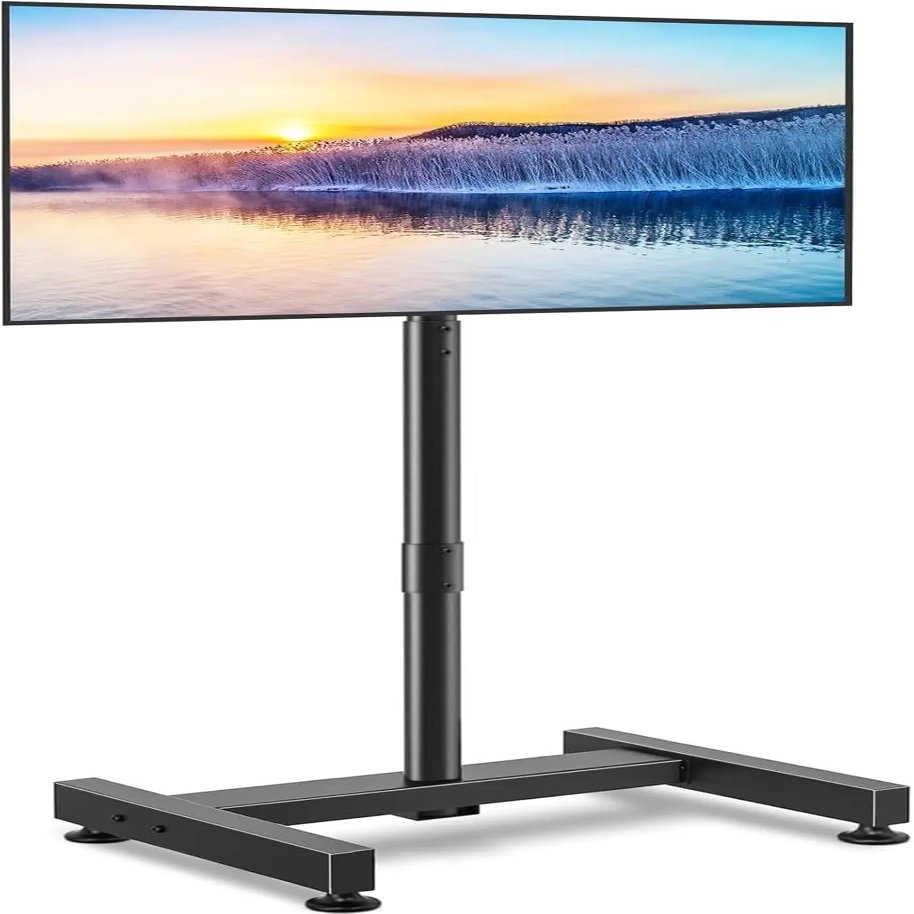 BRART TV Floor Stand for 13-50 Inch LCD LED Flat/Curved Panel Screen TVs Up to 44 Lbs, Height Adjustable, Portable Stand