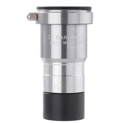 1.25 Inch Silver 2X Barlow Lens Eyepiece by Magnification Eyepiece Professional Telescope Parts Astronomical