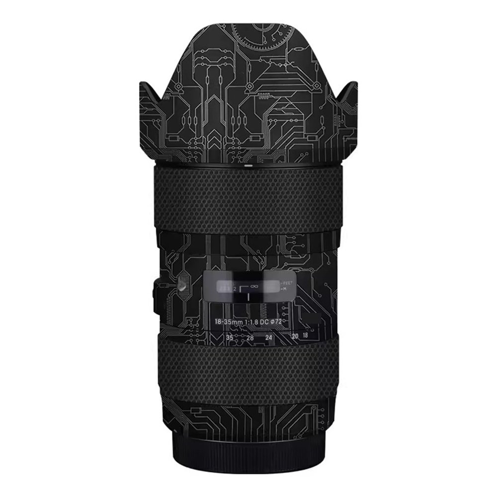 Camera Lens Premium Protector Film Sticker for Sigma 18-35mm F1.8 DC HSM Art Fit for Canon Mount Camera Skin Vinyl Wrap Film Body Protective Decal Protector Coat(Circuit Titanium)