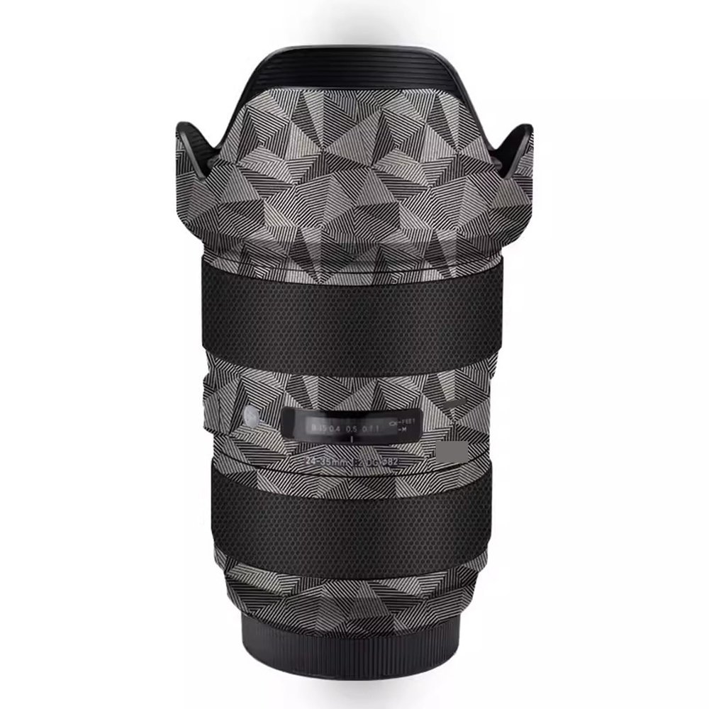 Anti-Scratch Camera Lens Sticker for Sigma Art 24-35mm F2 DG Fit for Canon EF Mount Camera Coat Wrap Protective Film Body Protector Skin Cover Decals Cost 1:2 24-35 2(Triangle Titanium)