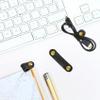 2 Pack Cord Organizer, Leather Cable Management, Earphone Clips Ties, Cable Straps, USB Straps, Stocking Stuffers for Men (Black) view 3