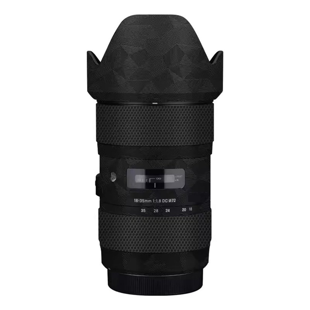 Camera Lens Premium Protector Film Sticker for Sigma 18-35mm F1.8 DC HSM Art Fit for Canon Mount Camera Skin Vinyl Wrap Film Body Protective Decal Protector Coat(Triangle Black)