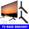 BUDAY 2pcs Universal Aluminum TV Stand Base Mount for Samsung for Vizio for Sony LCD TV Black Television Bracket Table Holder view 2