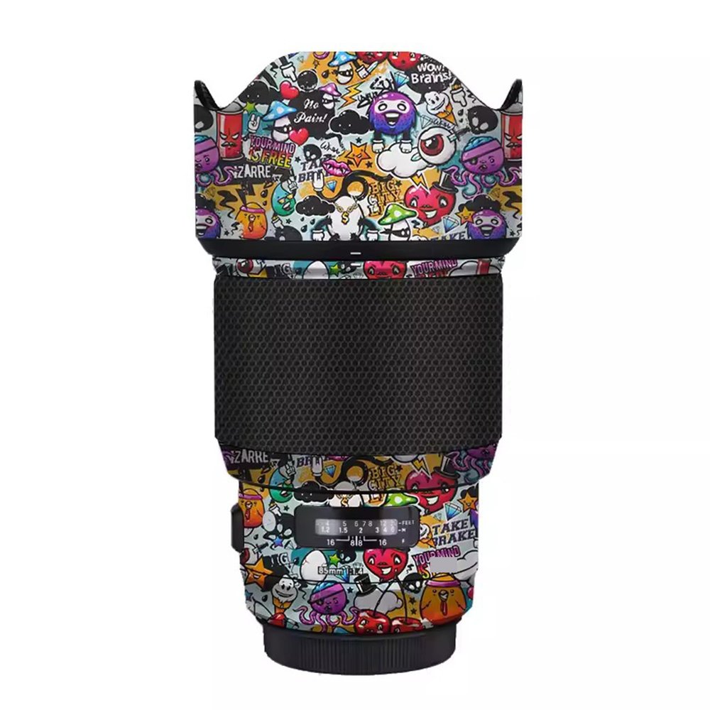 Lens Skin Anti-Scratch Camera Vinly Wrap Sticker for Sigma Art 85mm F 1.4 DG HSM Fit for Canon EF Mount Camera Body Protective Film Decal Coat 1:1.4 85 1.4(Graffiti White)