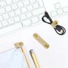 2 Pack Cord Organizer, Leather Cable Management, Earphone Clips Ties, Cable Straps, USB Straps, Stocking Stuffers for Men (Gold) view 3