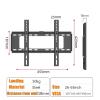 TPUOTI TV Wall Mount Fixed for Most 26"-65" Flat/Curved TVs with Max VESA 400X400mm up to 110Lbs Space Saving Universal TV Bracket view 2
