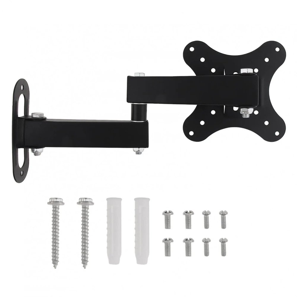BUDAY Universal 10KG Adjustable TV Wall Mount Bracket Flat Panel TV Frame Support 6-8kg Tilt for 14-24 Inch LCD LED Monitor