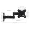 BUDAY Universal 10KG Adjustable TV Wall Mount Bracket Flat Panel TV Frame Support 6-8kg Tilt for 14-24 Inch LCD LED Monitor view 3