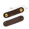 2 Pack Cord Organizer, Leather Cable Management, Earphone Clips Ties, Cable Straps, USB Straps, Stocking Stuffers for Men (Brown) view 2