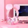 QKSHZHZQ Kids Headphones Wireless Bluetooth 5.3 Colorful LED Lights Over-Ear 85dB Volume Limited Girls Headphones for Children/Teens/Gift/School/Tablet/Travel (Pink) view 3