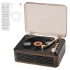 Gueray CD Player with Speakers HiFi Stereo Sound for Home,Bluetooth Retro Wood CD Music Players FM Radio with Remote Control,Support USB & AUX Playback view 1