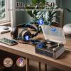 Gueray CD Player with Speakers HiFi Stereo Sound for Home,Bluetooth Retro Wood CD Music Players FM Radio with Remote Control,Support USB & AUX Playback view 3