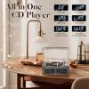 Gueray CD Player with Speakers HiFi Stereo Sound for Home,Bluetooth Retro Wood CD Music Players FM Radio with Remote Control,Support USB & AUX Playback view 4