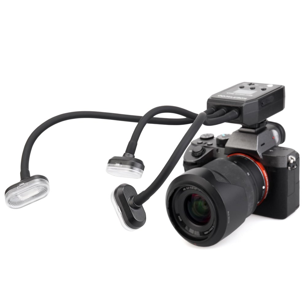 KOERTACOO Triple Head Macro Flash, 2 Xenon Lights (5600K) + 1 LED Continuous Light (6500K), with Adjustable Arms, for Insect and Plant Macro Photography, Compatible with Sony, Canon, Nikon, and Fuji.