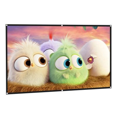 150inch Outdoor Projector Screen, 16:9 HD Portable Foldable Anti-Crease Movie Screen for Travel, Camping, Backyard Movie Nights
