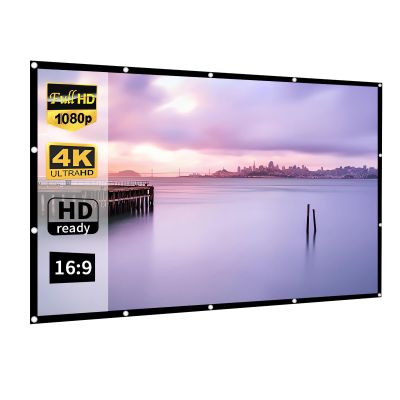 120inch Portable Outdoor Projector Screen, 16:9 HD Foldable Wrinkle-Free Movie Screen with Grommets for Backyard Movie Nights, Camping, Traveling