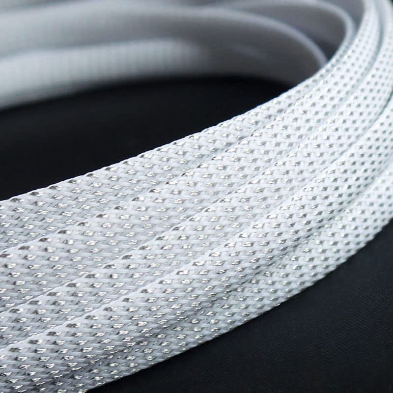 1-10M 4-16mm White-silver Cable Sleeves Snakeskin Mesh Wire Protect Nylon Tight PET Expandable Insulation Sheathing Braided Pipe - (Color: 1Meter, Inside Diameter: 4mm)