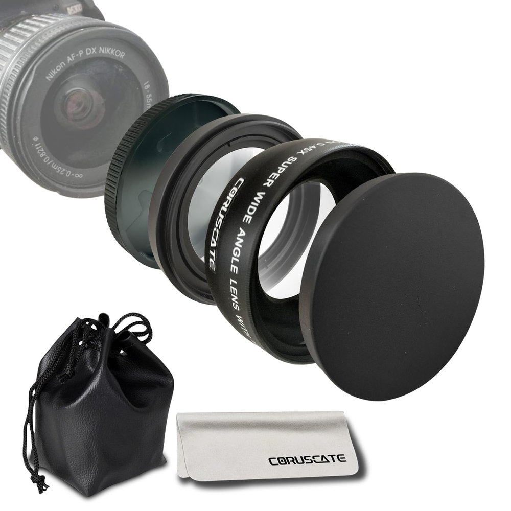 49mm 0.45X Wide Angle Lens,with Macro Photography,Enhanced Shooting Magnification,Compatible with All 49mm DSLR Camera Lenses +Lens Cleaning Cloth *1pcs