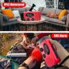Portable 2000mAh Hand Crank Emergency Solar Panel SOS Weather Radio, Self-Powered 7 NOAA Channels Emergency Radio, WB/AM/FM Radios with Reading Lamp, Hand Crank Flashlight Home Survival Supplies (Red) view 3