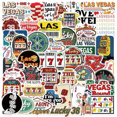 50PCS Las Vegas Stickers Nevada Las Vegas Stickers Pack,Aesthetic Travel Sticker for Water Bottles Scrapbooks Laptops Luggage Phone,Waterproof Retro City Aesthetic Decals