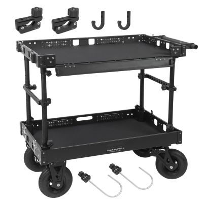 DF DIGITALFOTO Video Production Camera Cart Workstations for Filmmaker/Director/Photographer/Studio/Stage,Stores & Carries Your Gear Safely, 660 LBS Payload-Include 2 Clamps,Cable Hooks,Holders