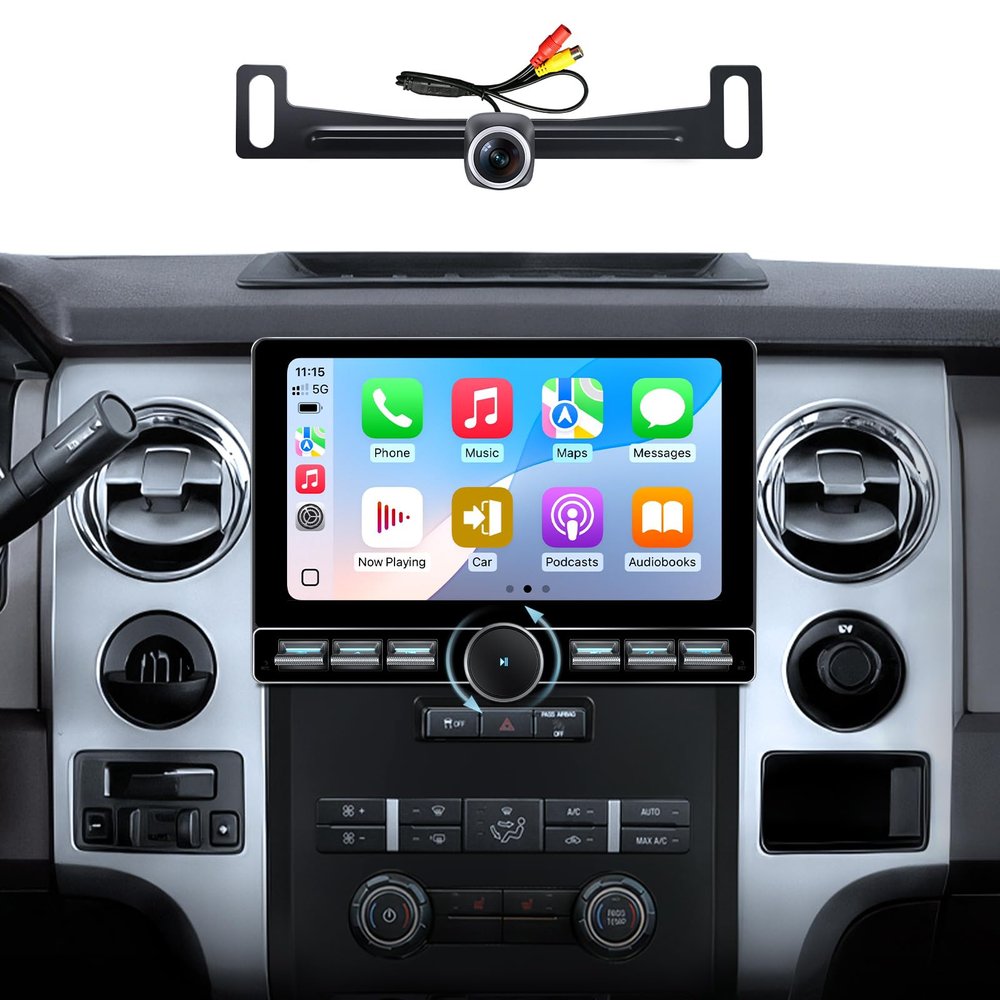10" QLED Car Stereo for Ford F150 (2009-2012) - Wireless CarPlay & Android Auto, Android 13.0 (4G+64G) with Physical Volume Knob Keybutton, 5G WiFi, 1080P Backup Camera, Plug-and-Play