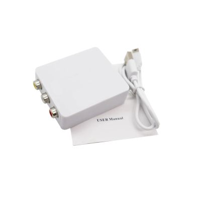 AV to HDMI-Composite Adapter Converter 1080P AV2HDMI Video Cable CVBS AV Adapter Compatible with The HD TV with USB Cable(with Cable White)