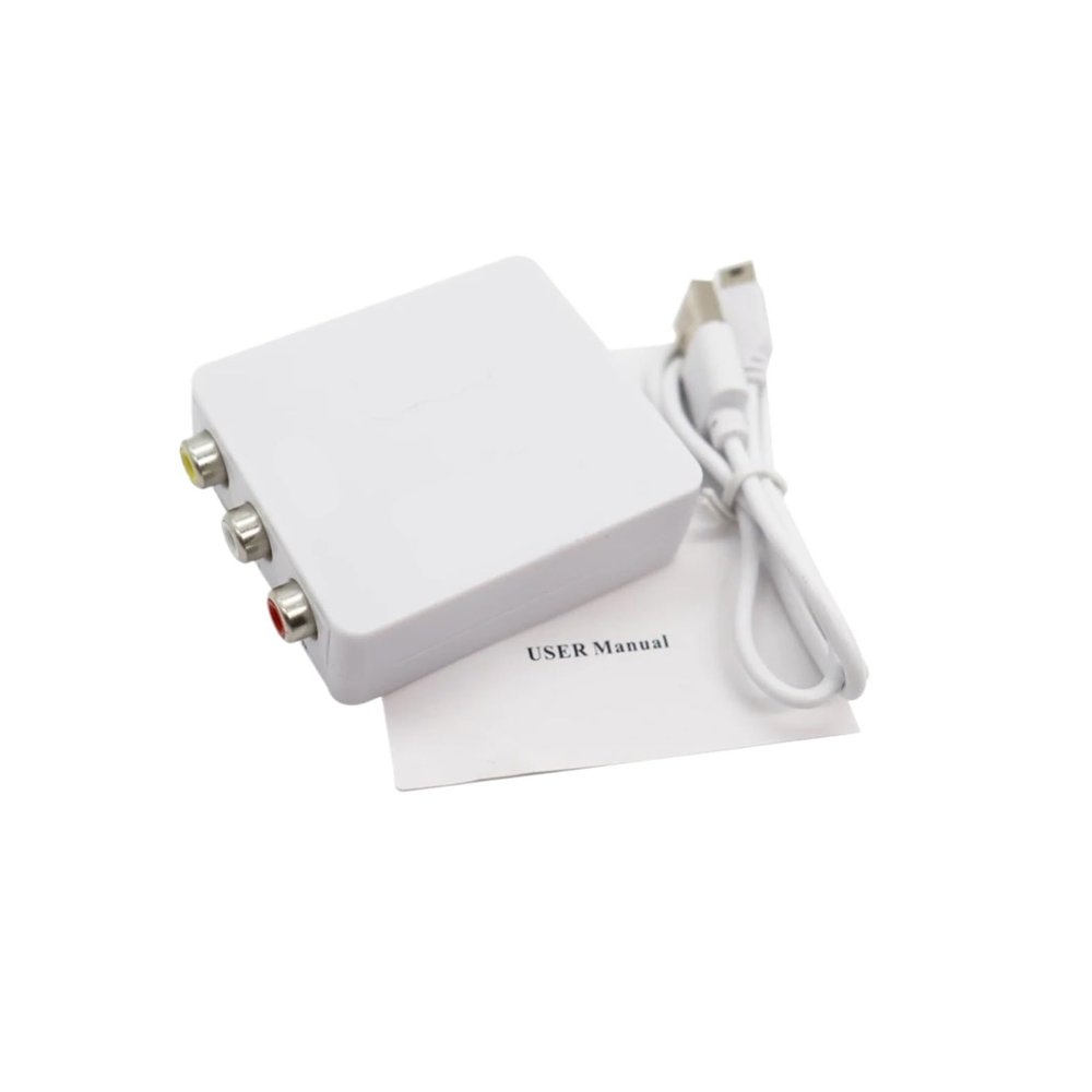 AV to HDMI-Composite Adapter Converter 1080P AV2HDMI Video Cable CVBS AV Adapter Compatible with The HD TV with USB Cable(with Cable White)